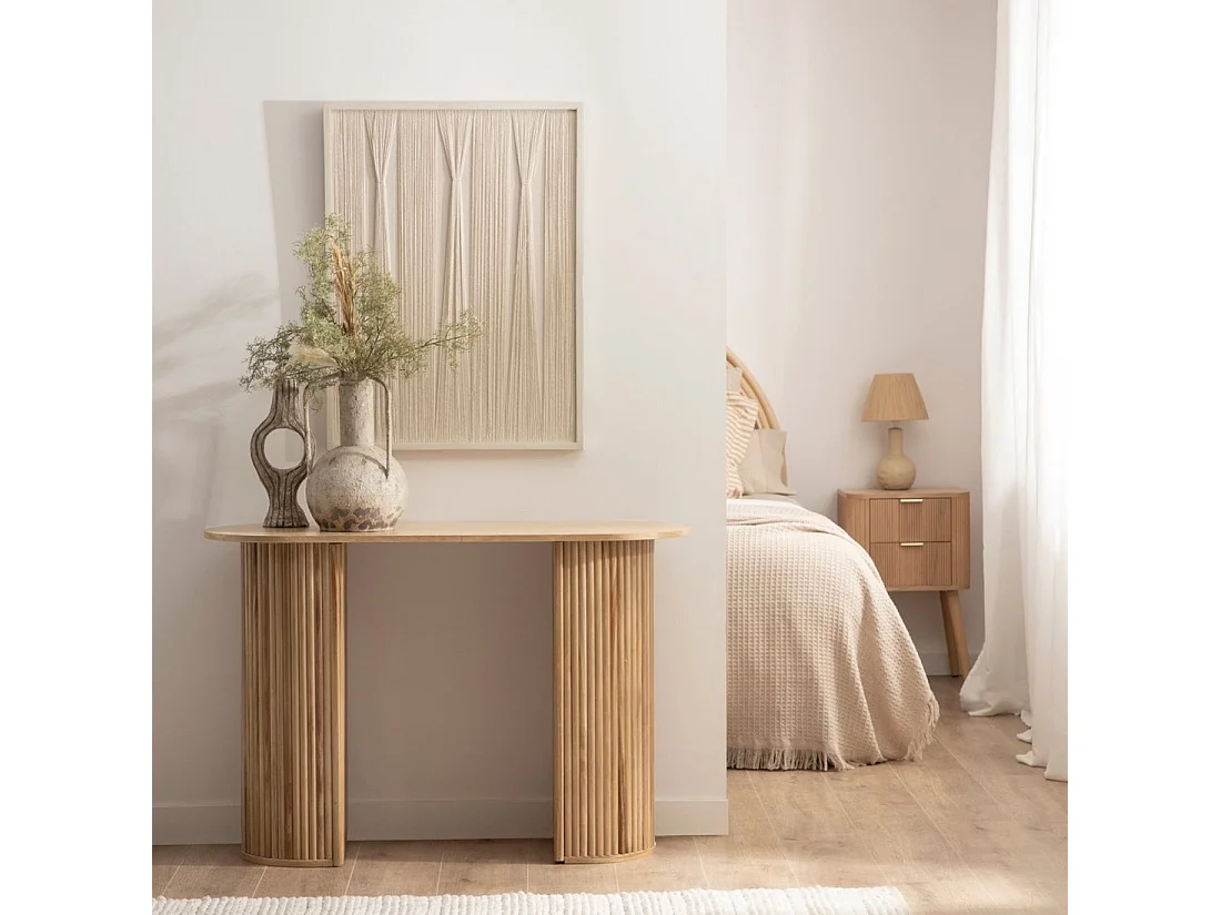 Console en bois naturel 110x74 cm-Trena