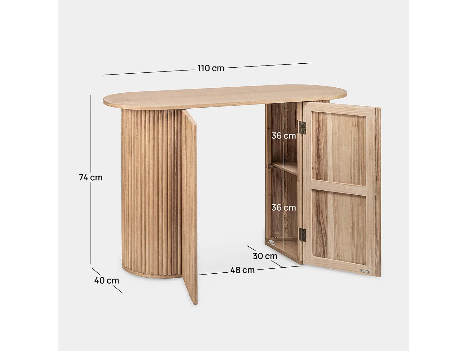 Consola de Madera Natural 74 x 110- Trena