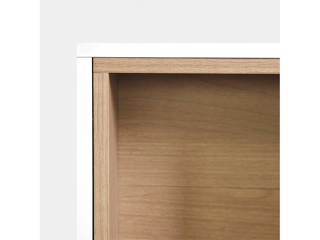 Mueble recibidor flotante de Lacado Natural-Blanco 35 x 90- Hazan