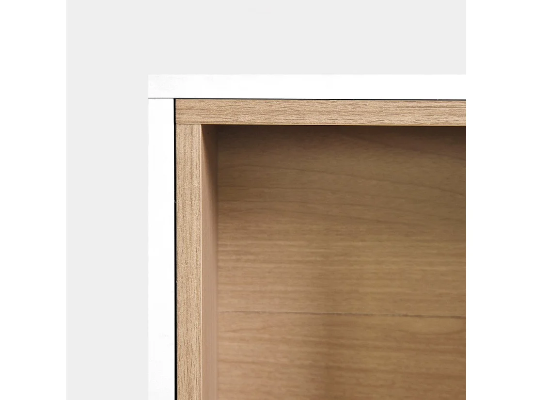 Mueble recibidor flotante de Lacado Natural-Blanco 35 x 90- Hazan