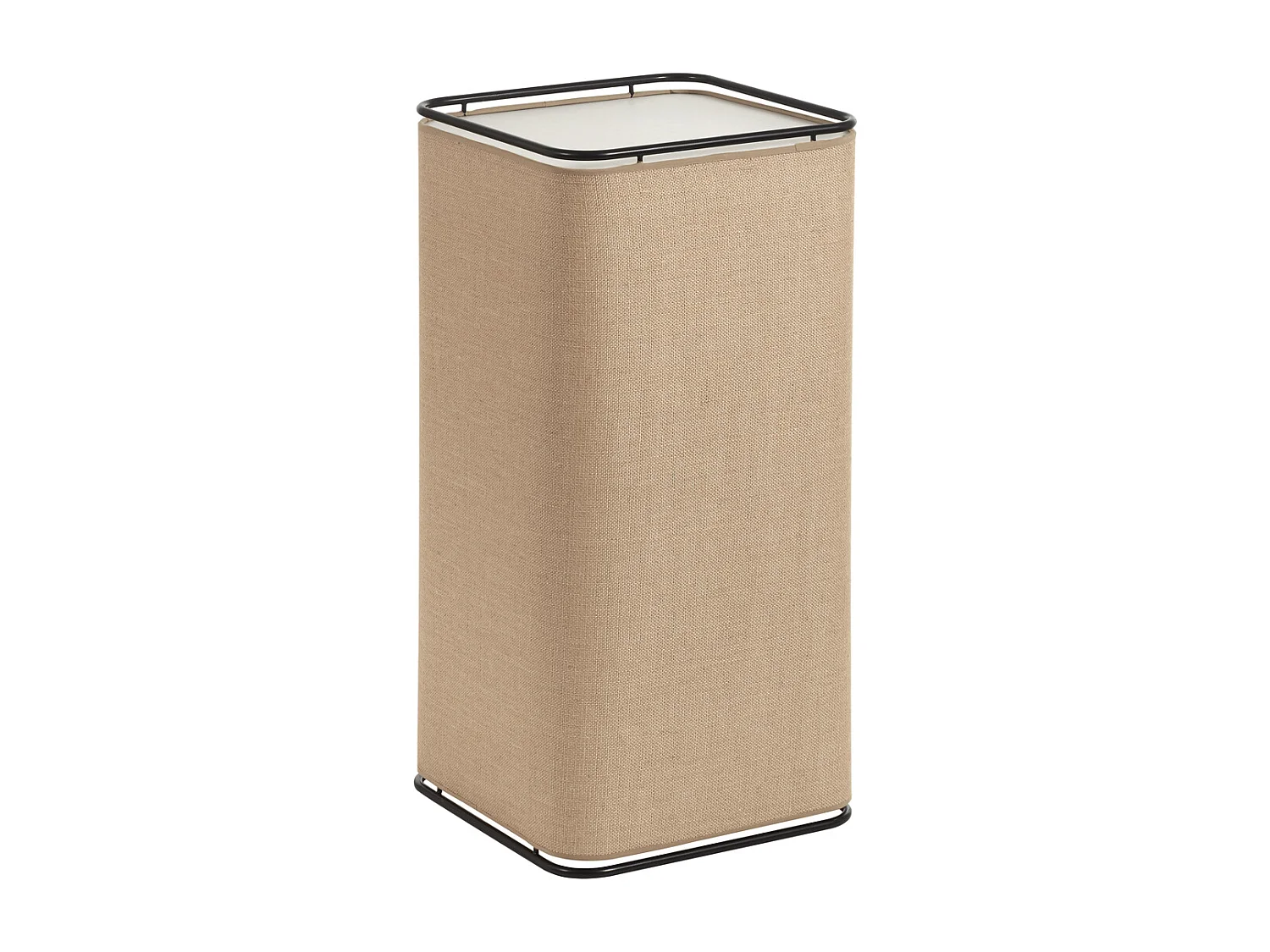 Lámpara de pie  AKIRO estilo moderno - Ancho 35 x Alt. 72 cm - 2X LED T8 - 9W  3K - IP20 - on&off - cable 2 mts - negro -Acero y lino - saco