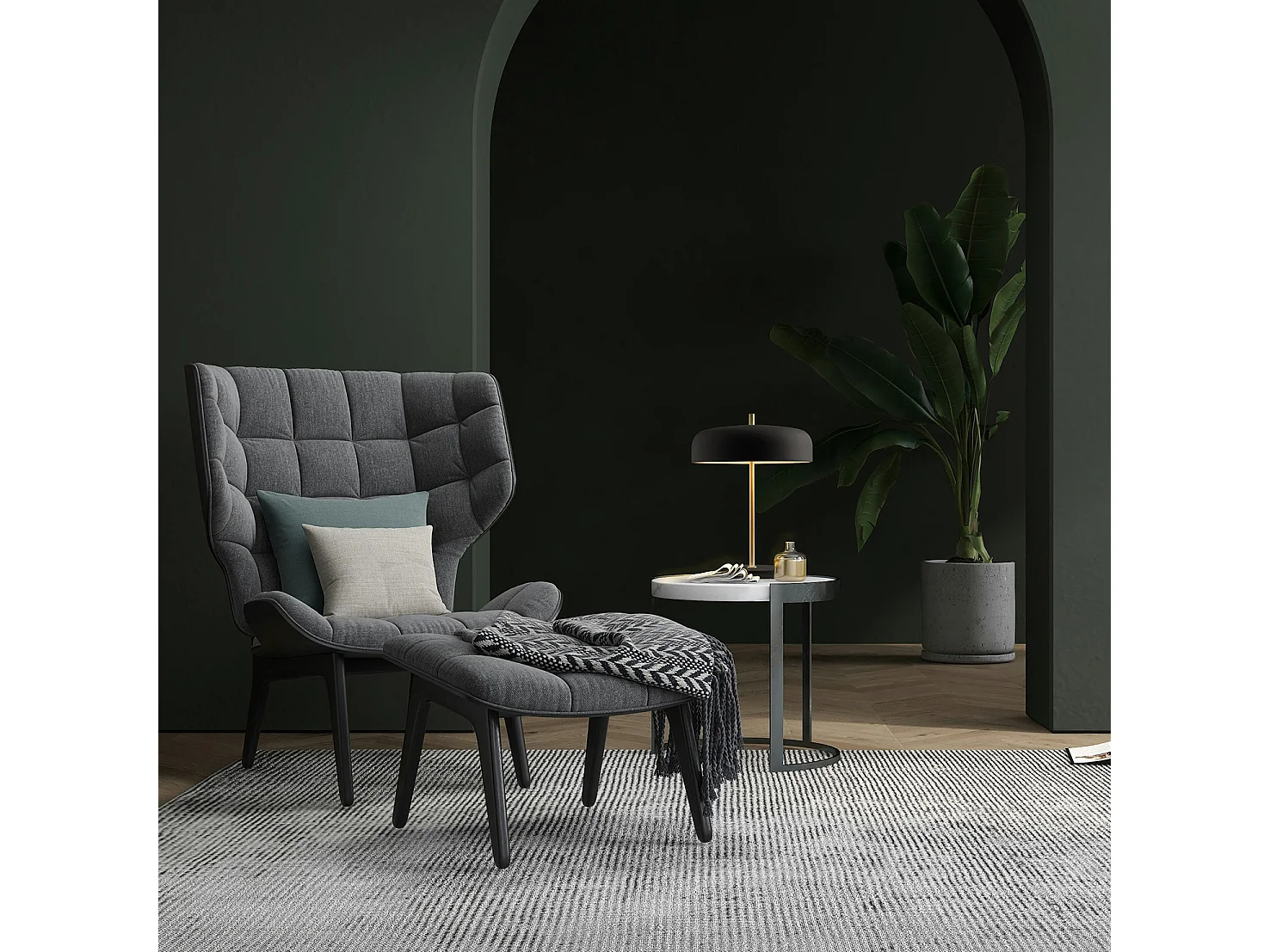 LÂMPADA DE CHÃO TAICHI estilo moderno - A135 cm - 2x E27 40W - cabo de 2 metros - on&off - aço - preto e dourado - IP20