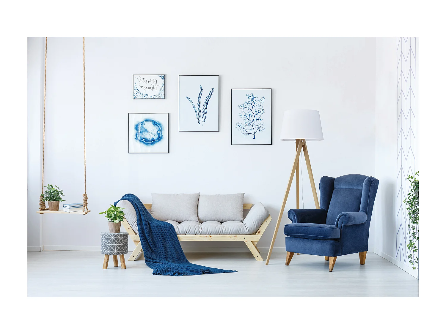 Klassieke stijl LARS vloerlamp - Hoogte 155 cm - E27 60W - 2 meter kabel - aan&uit - beukenhout - lampenkap ø35 cm - wit katoen