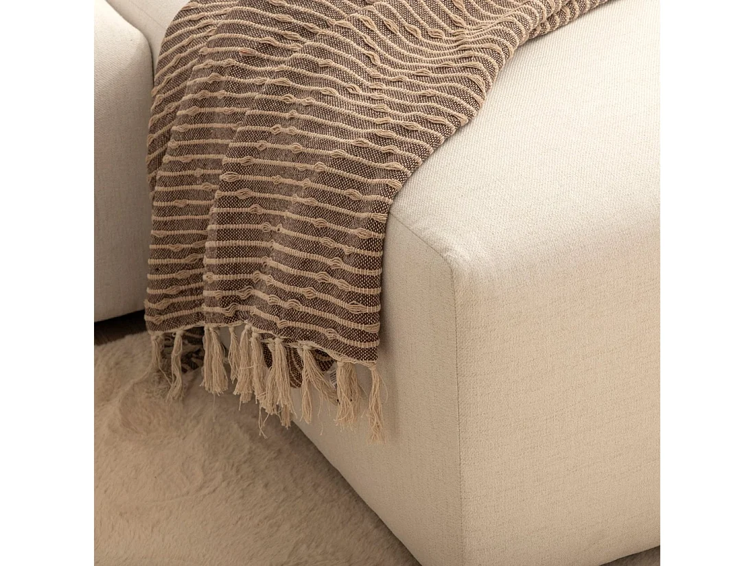 Plaid de Tela Beige-Gris 1 x 125- Aurae