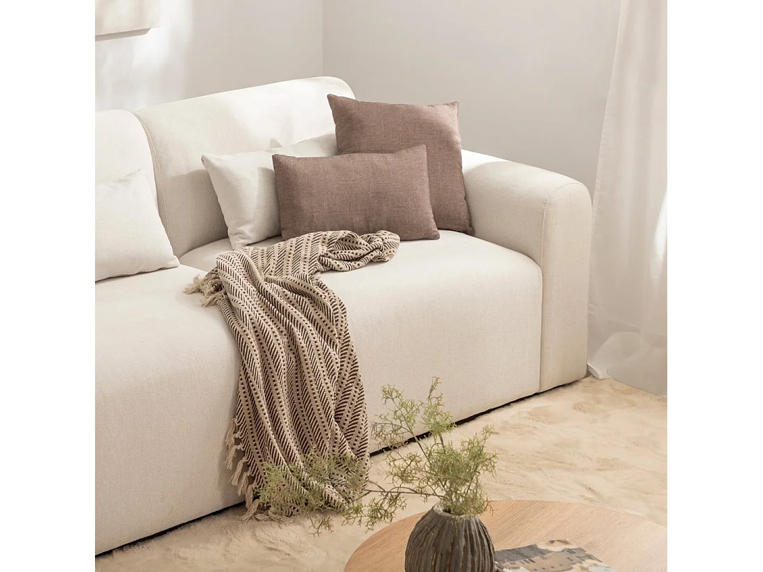 Plaid de Tela Beige-Negro 1 x 125- Nimbo