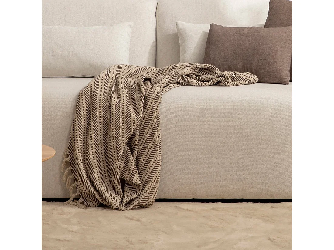 Plaid de Tela Beige-Negro 1 x 125- Nimbo