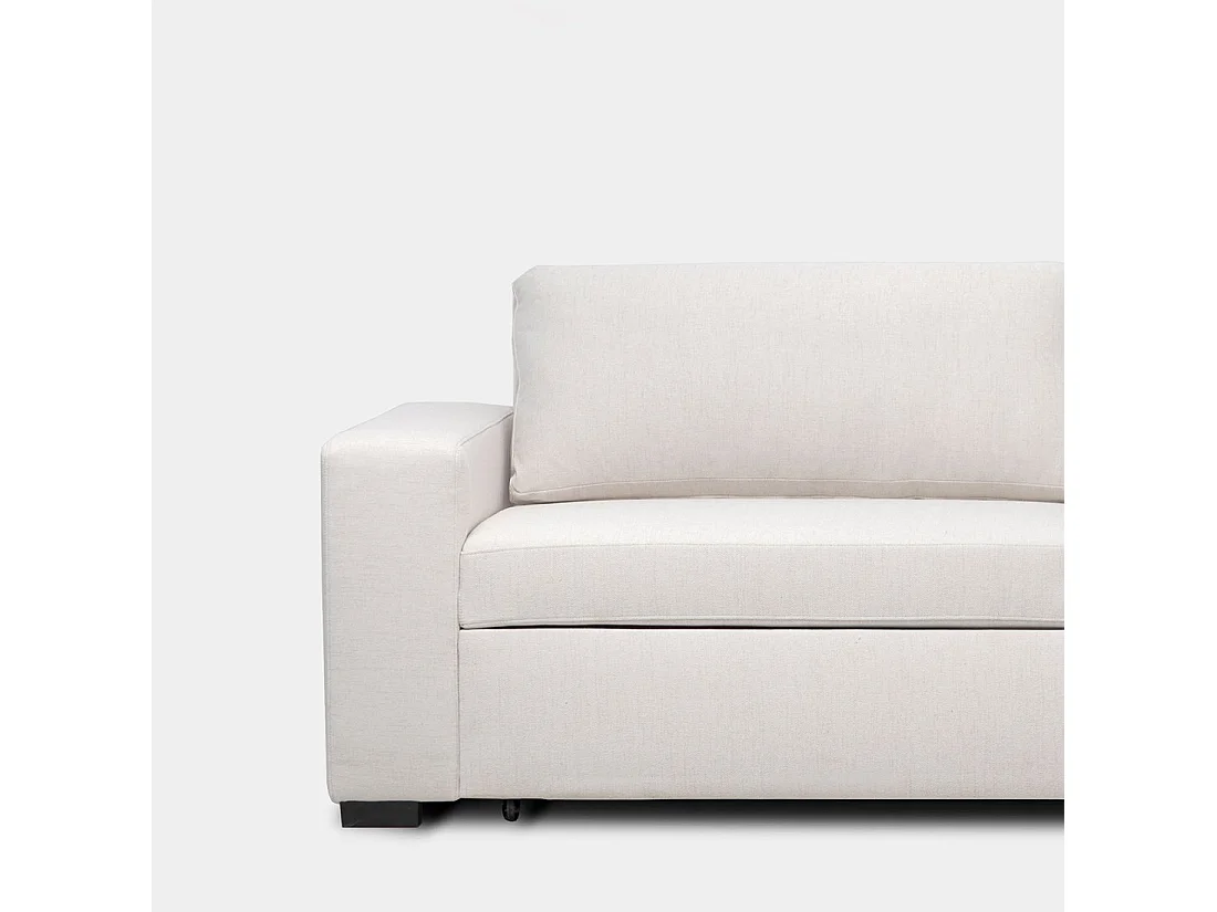 Canapé-lit en tissu beige 240x85 cm-Meryl