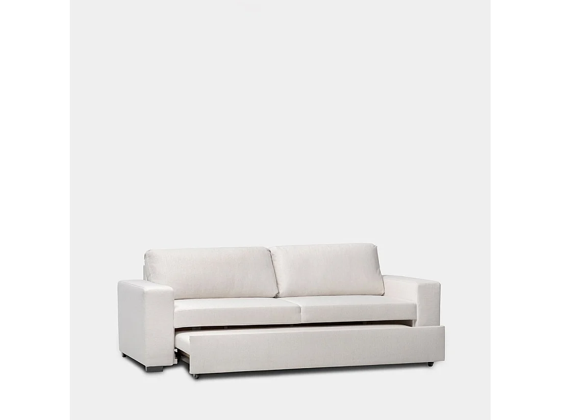 Canapé-lit en tissu beige 240x85 cm-Meryl