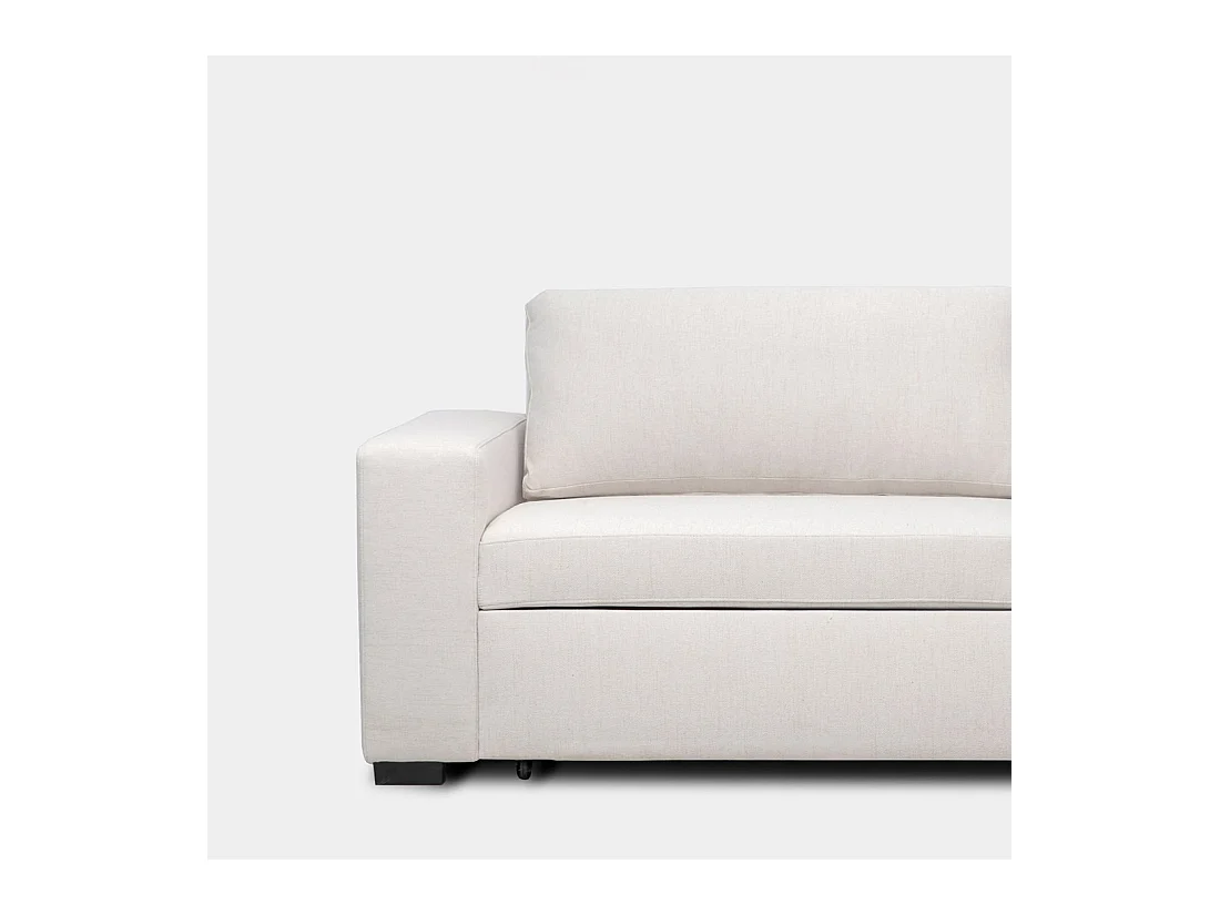 Canapé-lit en tissu beige 240x85 cm-Meryl