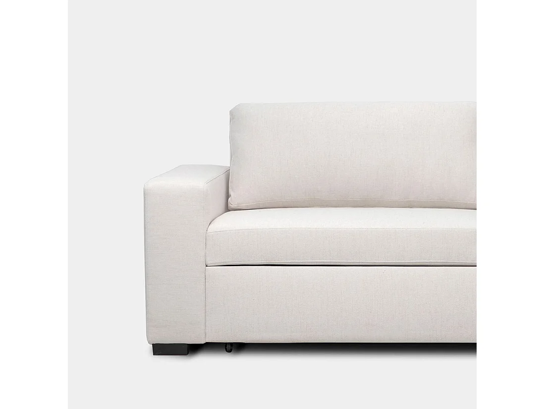 Canapé-lit en tissu beige 240x85 cm-Meryl