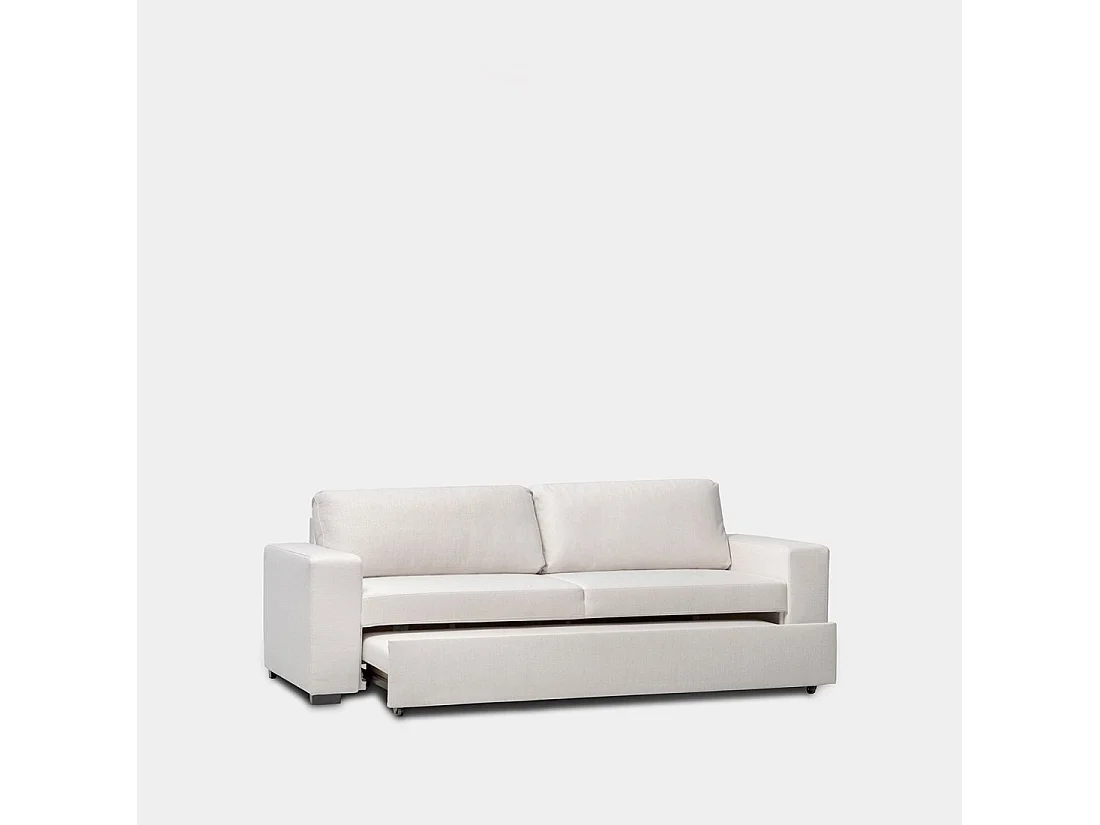 Canapé-lit en tissu beige 240x85 cm-Meryl