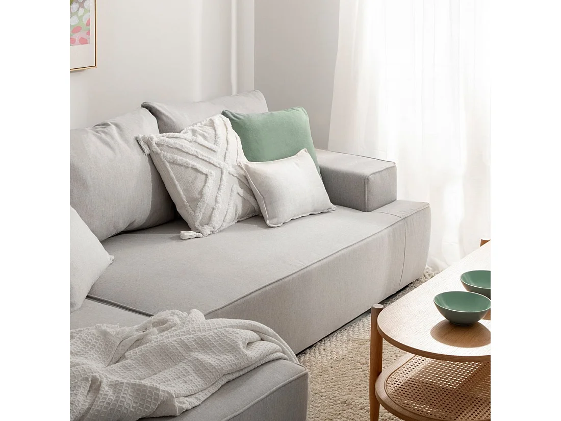 Canapé-lit en tissu gris 250x80 cm-Alan