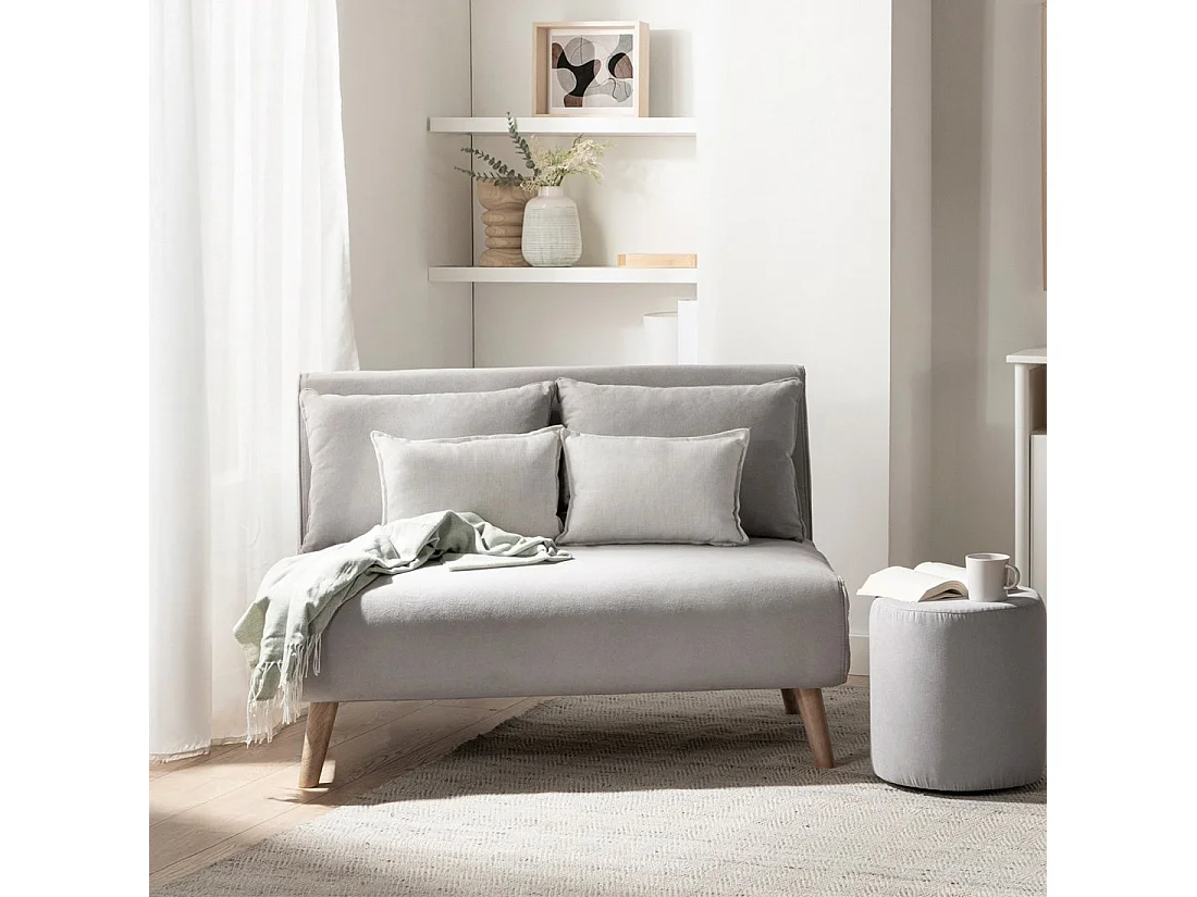 Canapé-lit en tissu gris 117x79 cm-Noa