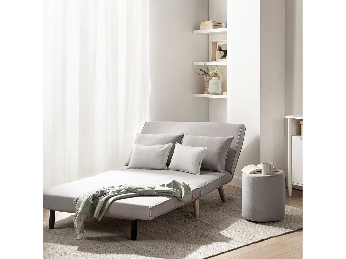 Canapé-lit en tissu gris 117x79 cm-Noa