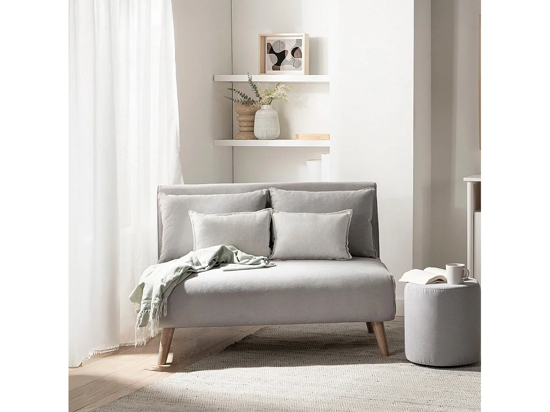 Canapé-lit en tissu gris 117x79 cm-Noa