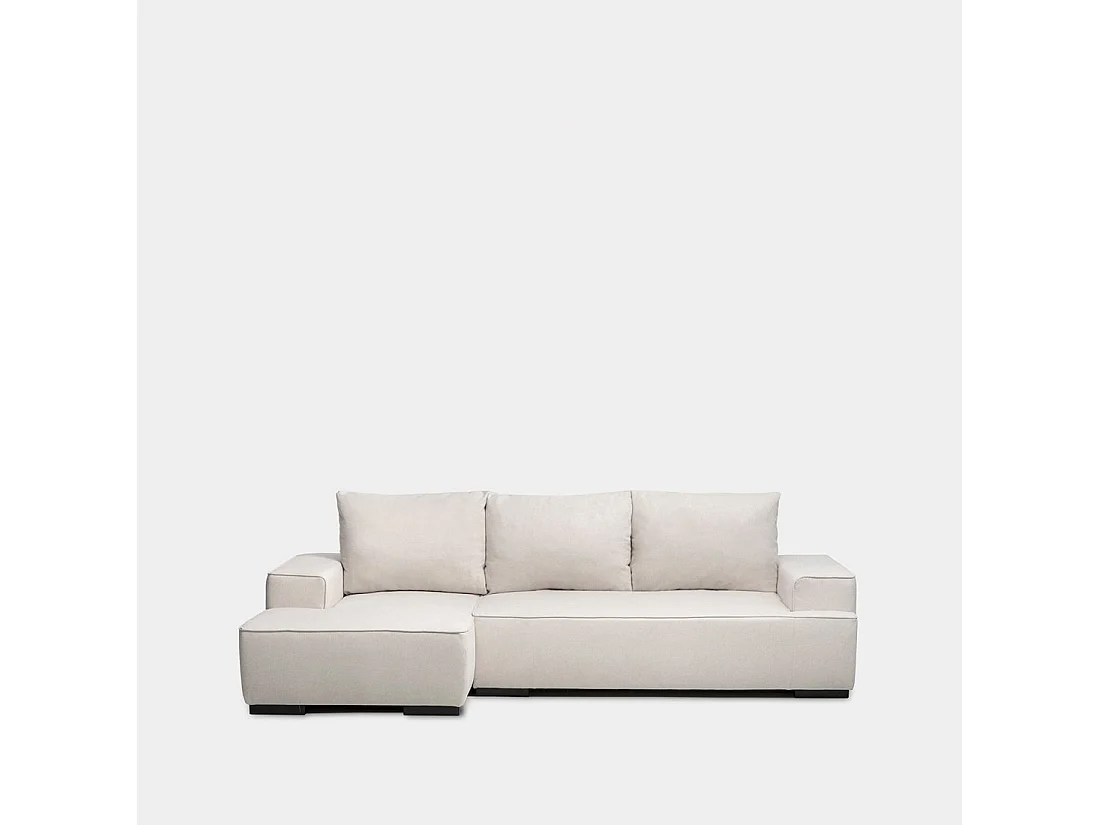 Canapé-lit en tissu beige 250x80 cm-Alan