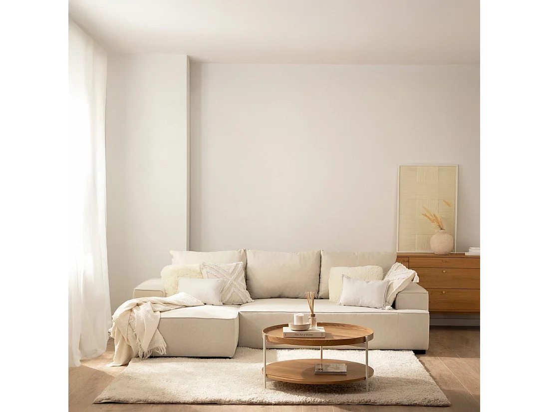 Canapé-lit en tissu beige 250x80 cm-Alan