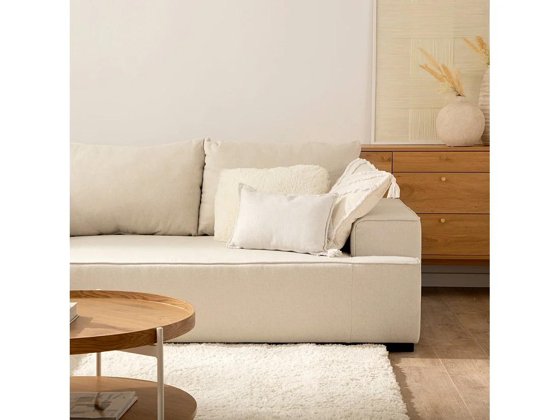 Canapé-lit en tissu beige 250x80 cm-Alan