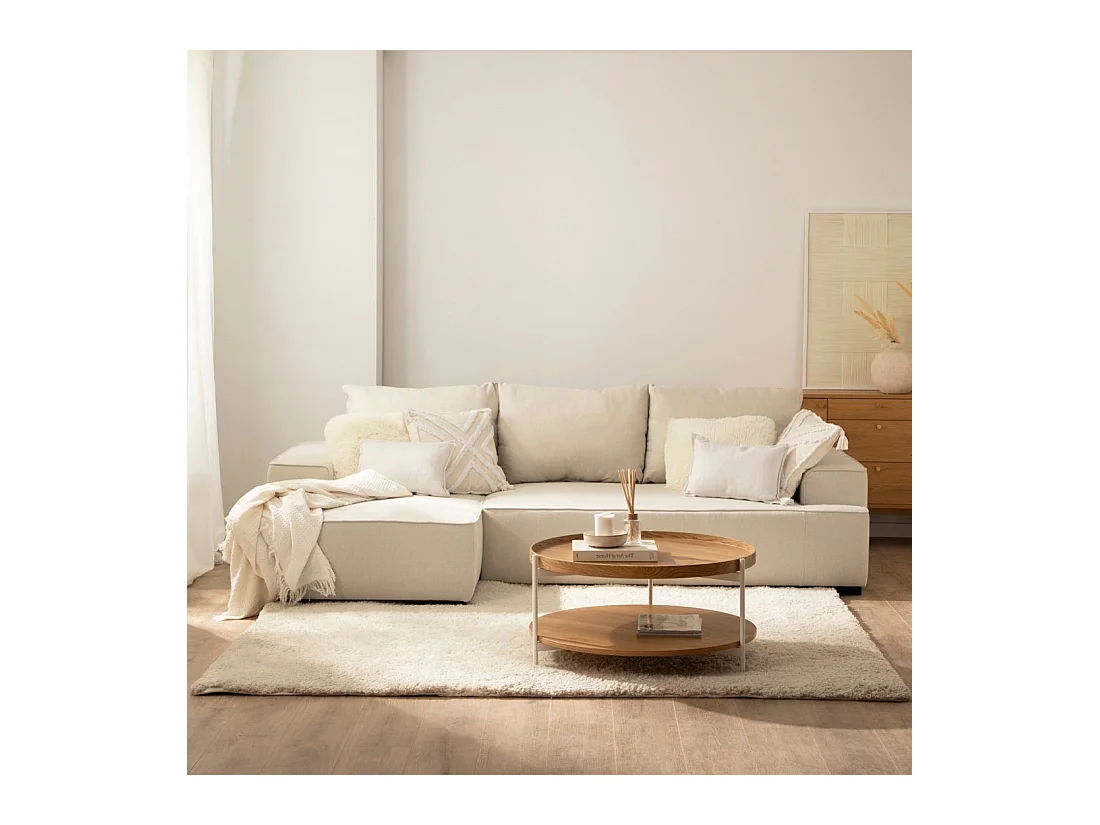 Canapé-lit en tissu beige 250x80 cm-Alan