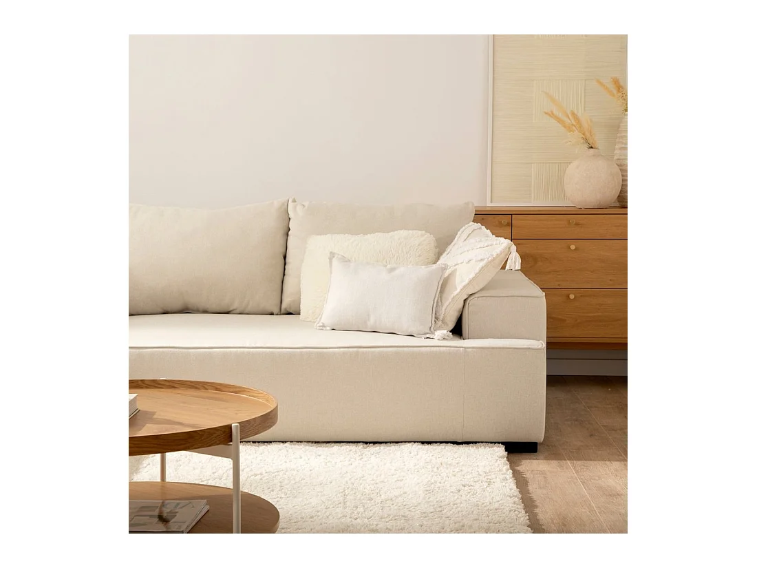 Canapé-lit en tissu beige 250x80 cm-Alan