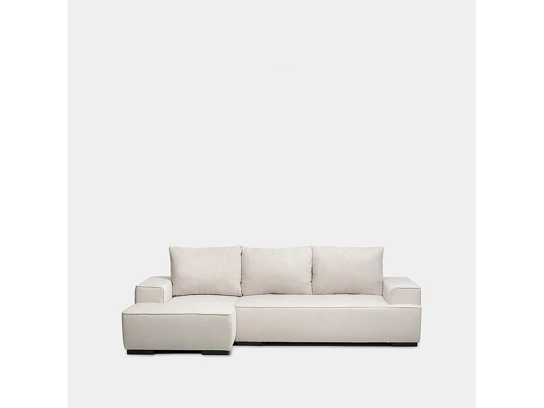 Canapé-lit en tissu beige 250x80 cm-Alan
