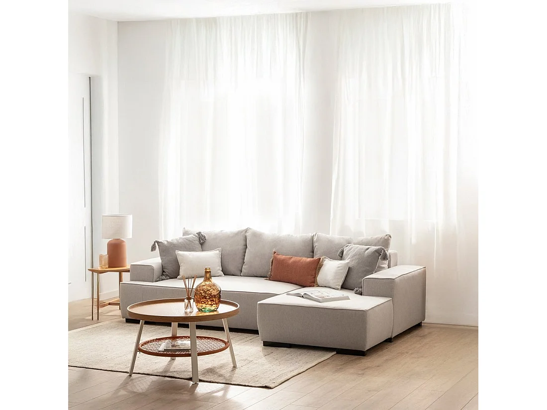 Canapé-lit en tissu gris 250x80 cm-Alan