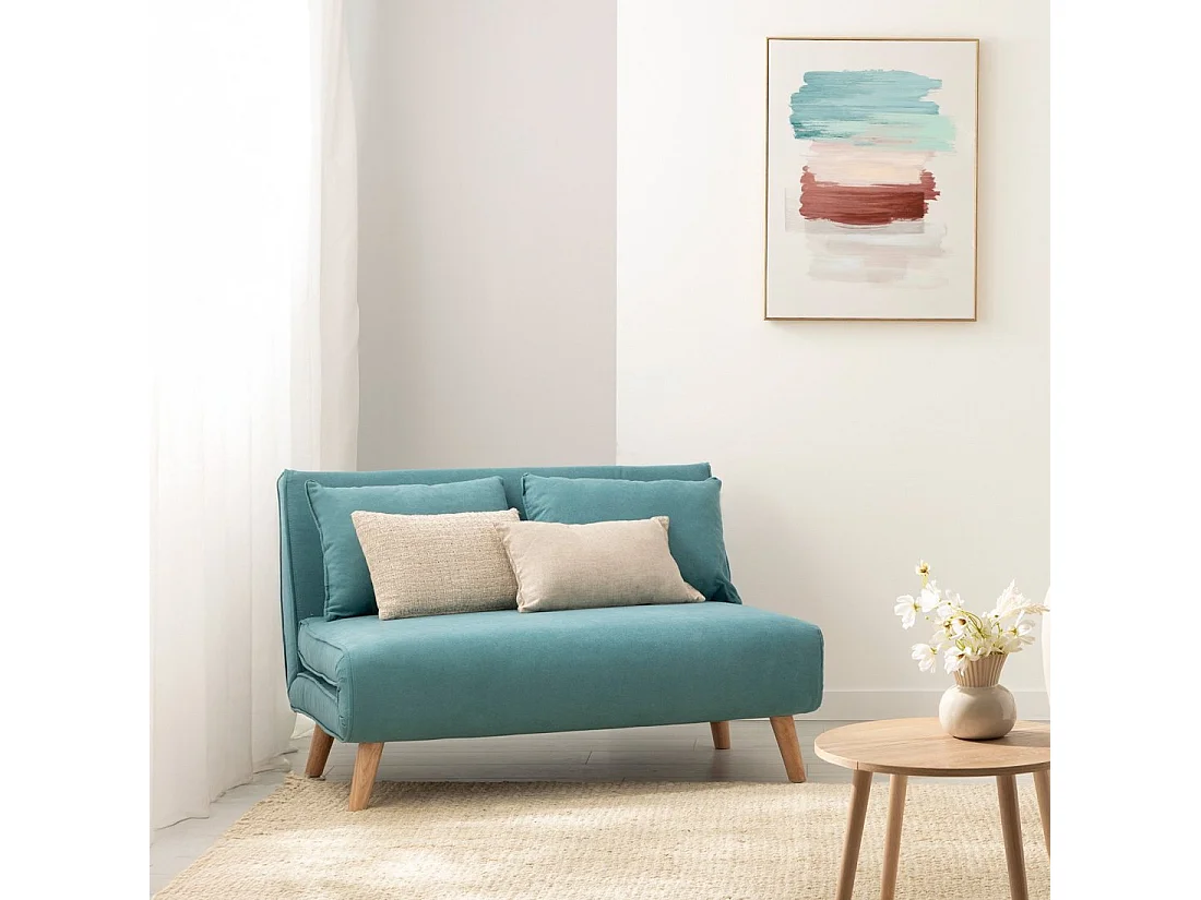 Canapé-lit en tissu bleu 117x79 cm-Noa