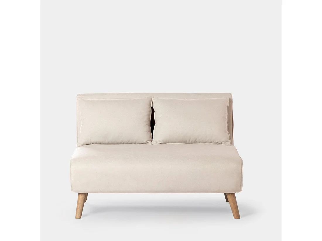 Canapé-lit en tissu beige 117x79 cm-Noa