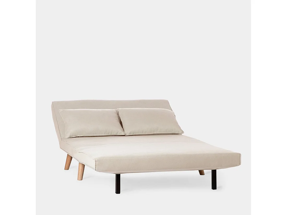 Canapé-lit en tissu beige 117x79 cm-Noa