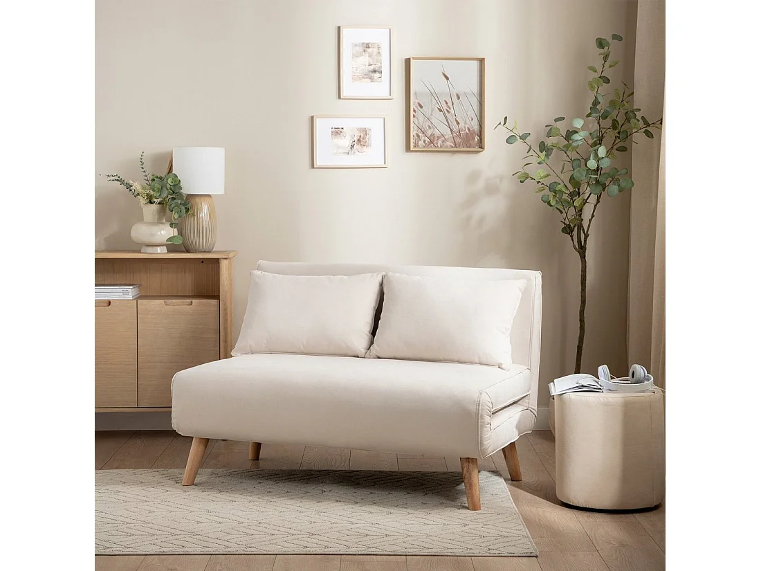 Sofá cama de Tela Beige 79 x 117- Noa