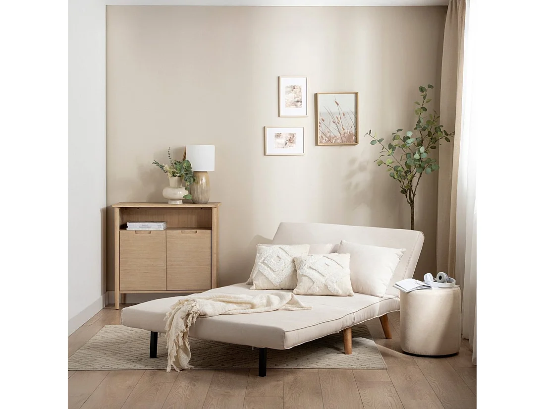 Sofá cama de Tela Beige 79 x 117- Noa