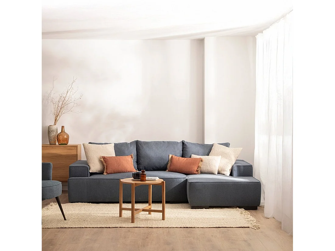 Canapé-lit en tissu bleu 250x80 cm-Alan