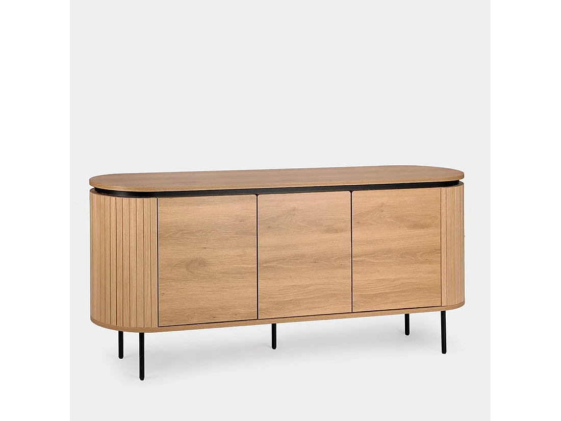 Buffet bas en bois naturel 160x76 cm-Helios