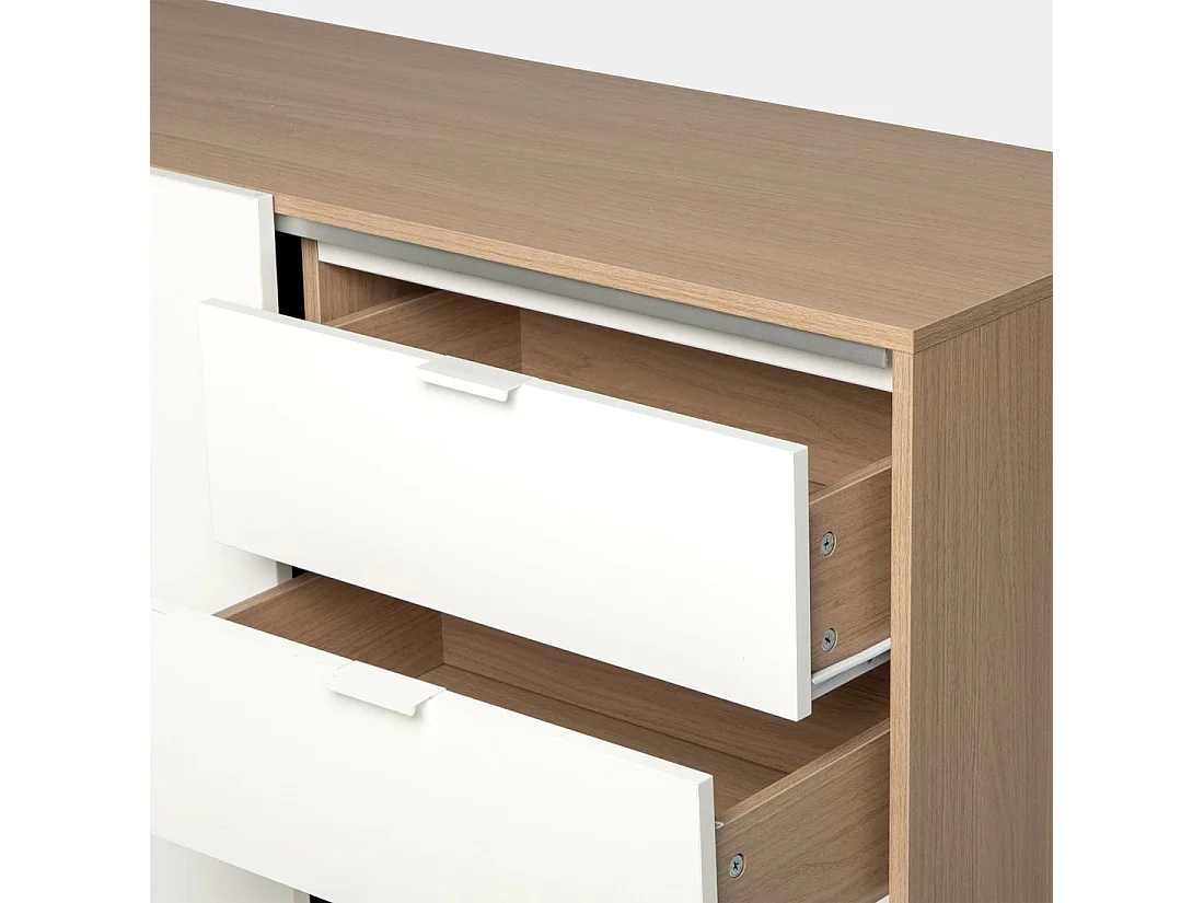 Buffet en bois naturel-blanc 110x80 cm-Denver