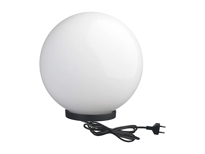 Glou faretto da esterno moderno-d.ø30cm-e27 15w-ip44-opale-esterno-poliammide,nero