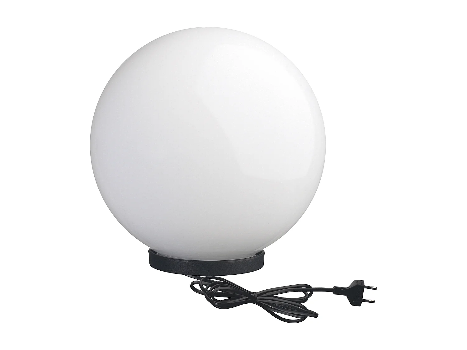 GLOU buitenbaken moderne en veelzijdige stijl - D. ø30 cm - E27 15W - 2 m kabel - IP44 - opalen bajonetbol - buitenkant - polyamide en zwart