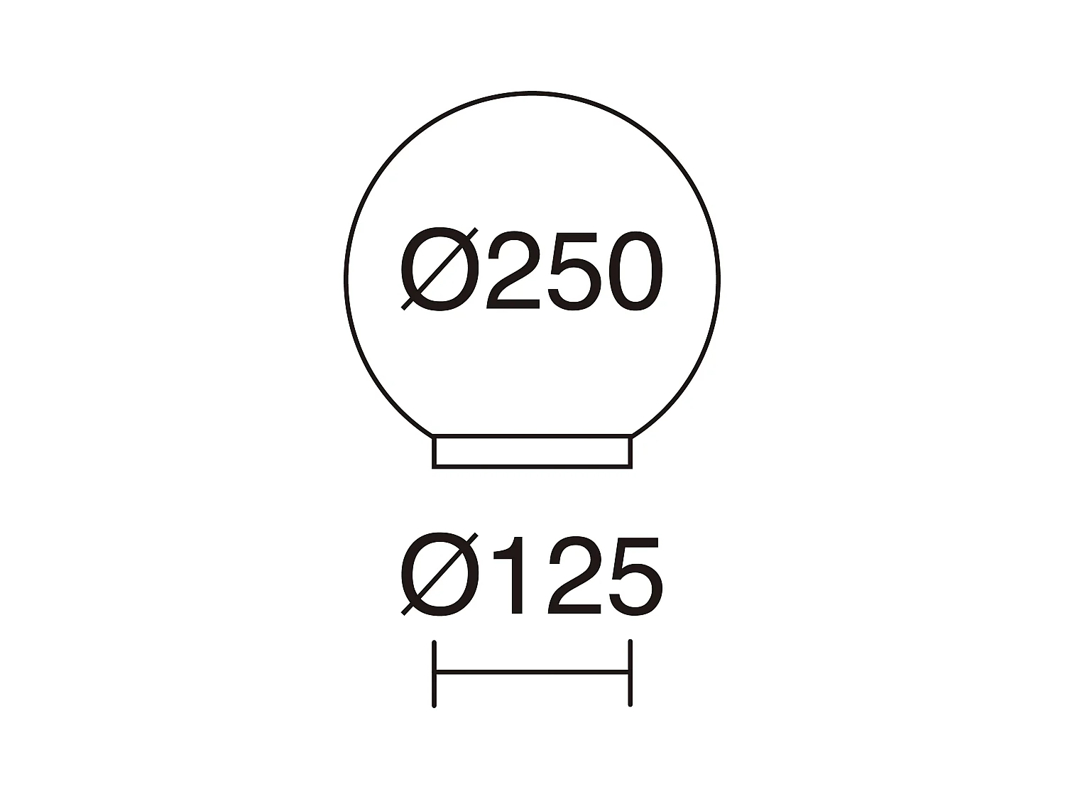 GLOU buitenbaken moderne en veelzijdige stijl - D. ø25 cm - E27 15W - 2 m kabel - IP44 - opalen bajonetbol - buitenkant - polyamide en zwart