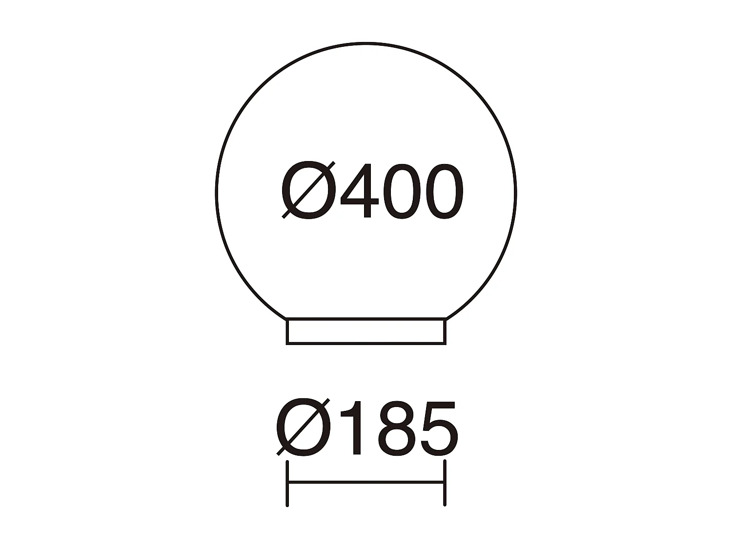 GLOU Außenleuchte im modernen und vielseitigen Stil – D. ø40 cm – E27 15 W – 2 m Kabel – IP44 – Opal-Bajonettkugel – außen – Polyamid und Schwarz