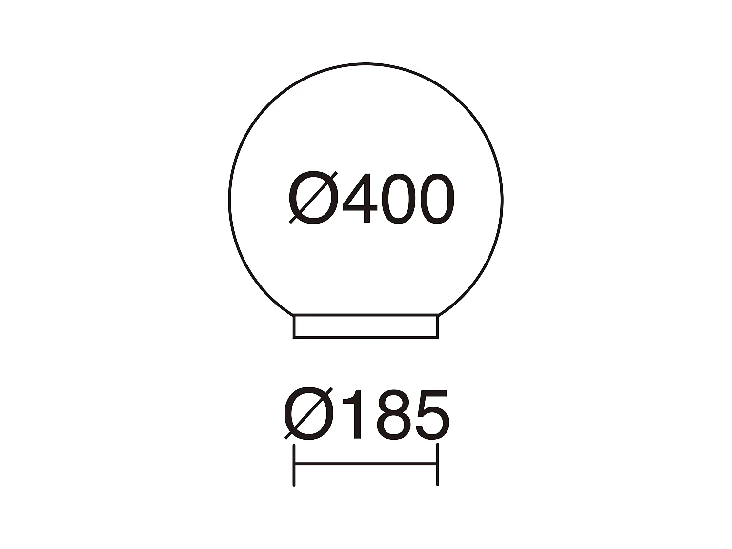 GLOU buitenbaken moderne en veelzijdige stijl - D. ø40 cm - E27 15W - 2 m kabel - IP44 - opalen bajonetbol - buitenkant - polyamide en zwart