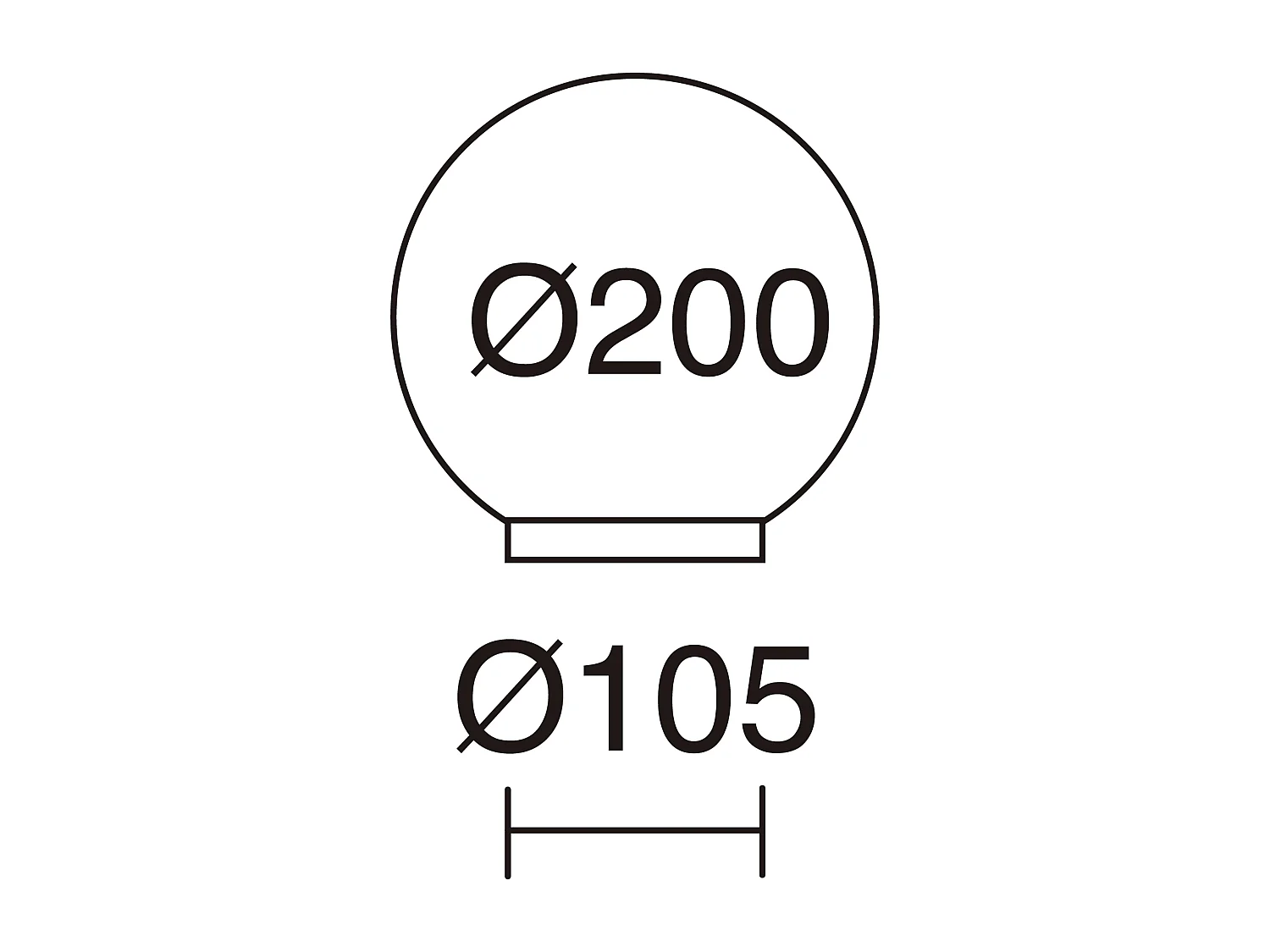 GLOU buitenbaken moderne en veelzijdige stijl - D. ø20 cm - E27 15W - 2 m kabel - IP44 - opalen bajonetbol - buitenkant - polyamide en zwart