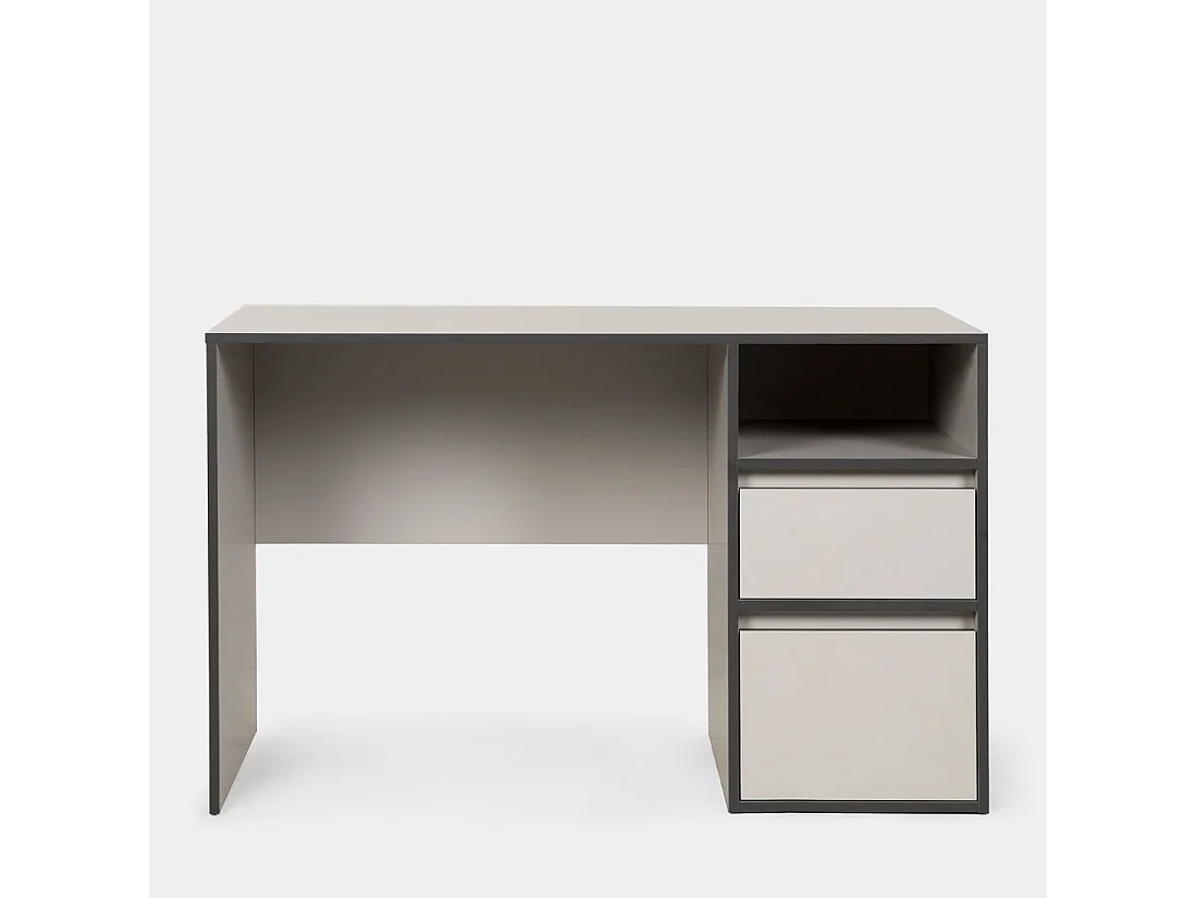 Bureau d'écriture en laqué gris perle 120x75 cm-Kamila