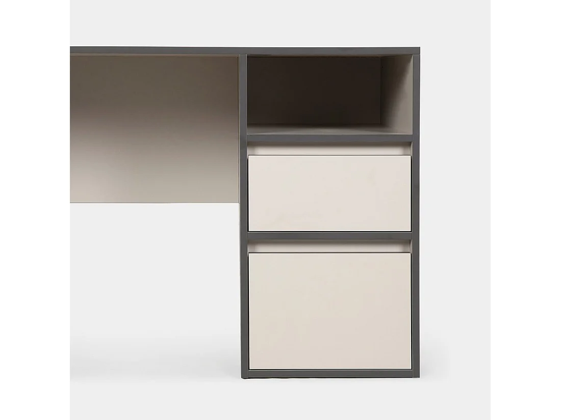 Bureau d'écriture en laqué gris perle 120x75 cm-Kamila