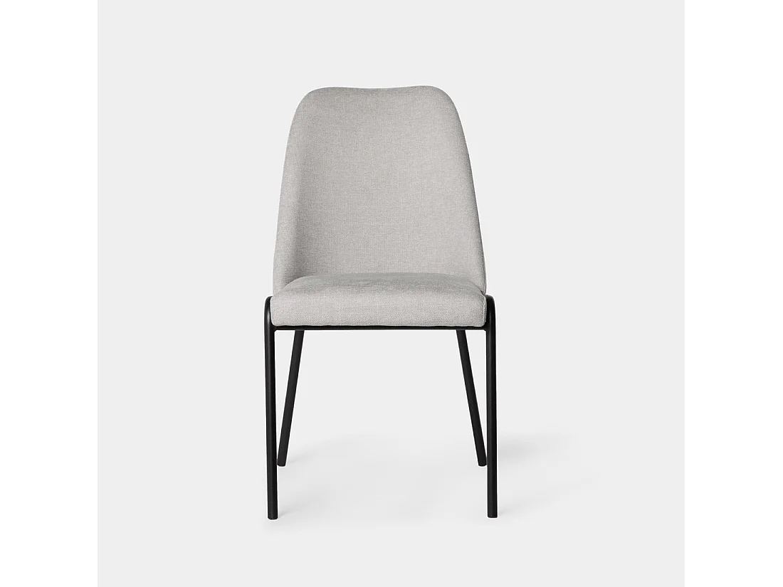 Chaise de salle à manger en tissu gris 50x88 cm-Deli