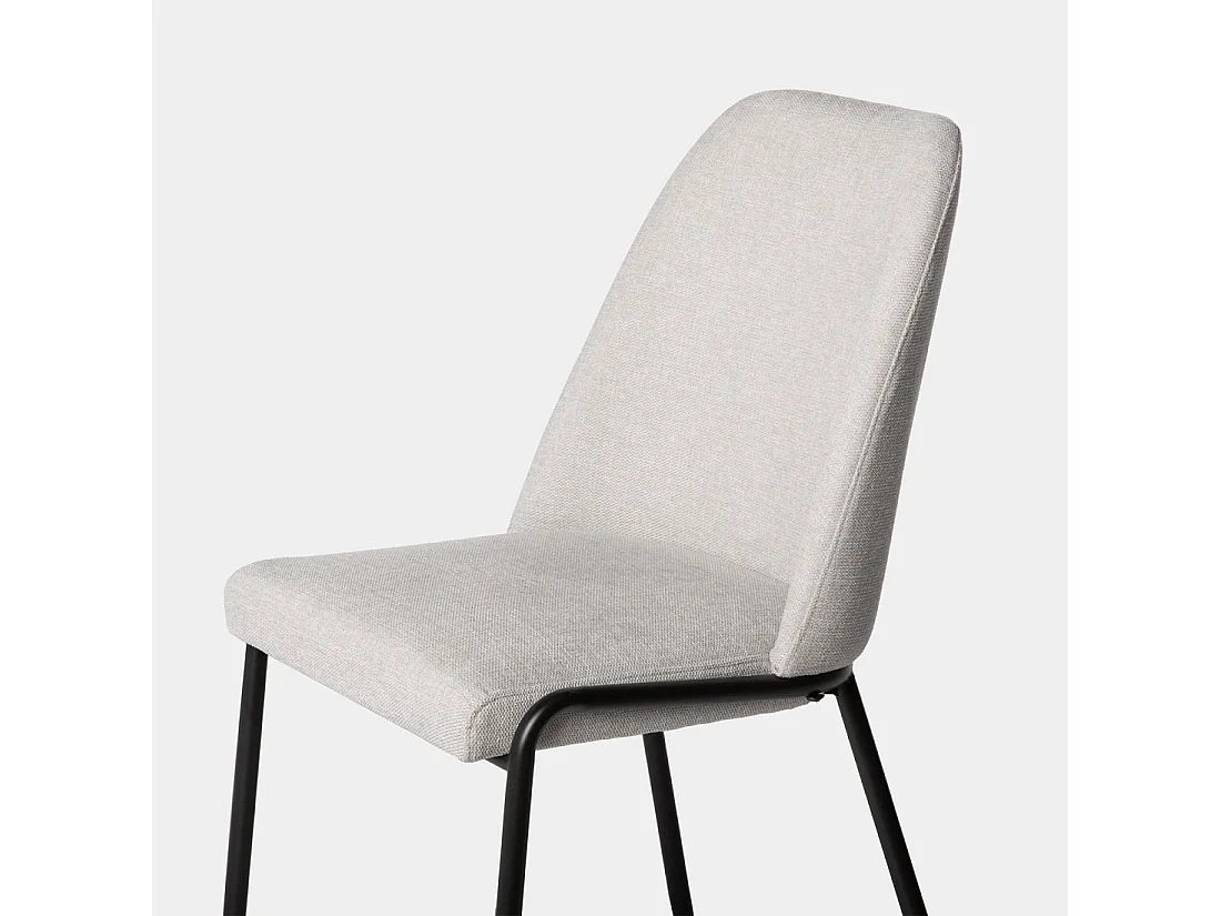 Chaise de salle à manger en tissu gris 50x88 cm-Deli