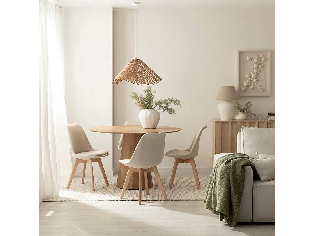 Chaise de salle à manger en tissu beige 49x82 cm-Kler