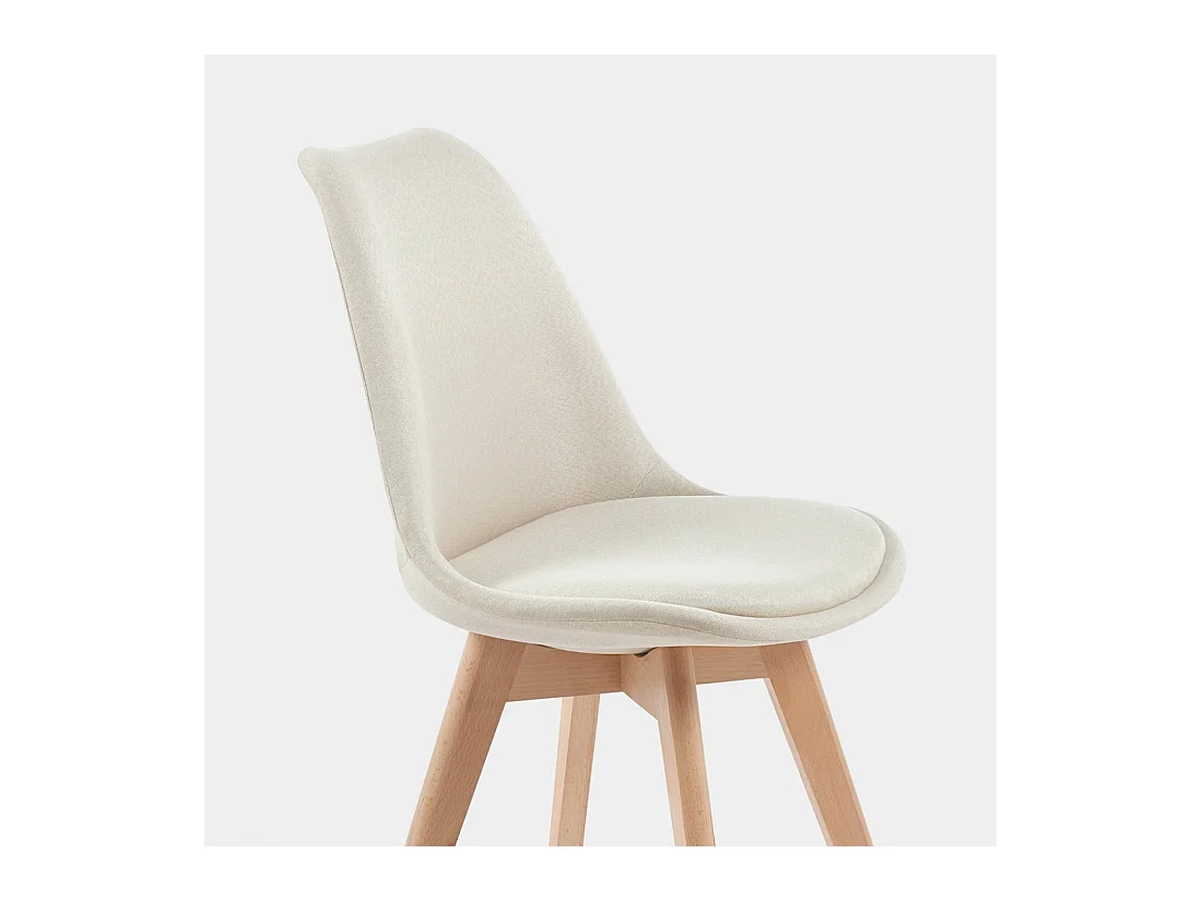 Chaise de salle à manger en tissu beige 49x82 cm-Kler