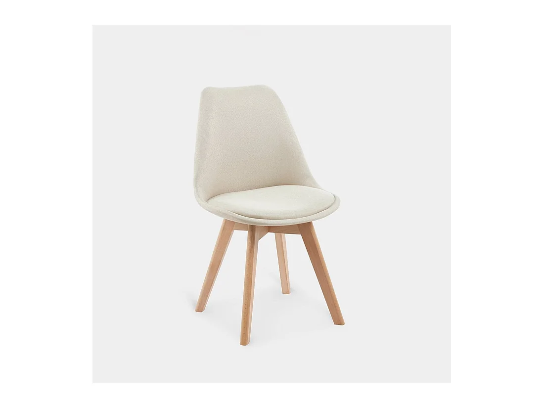 Chaise de salle à manger en tissu beige 49x82 cm-Kler