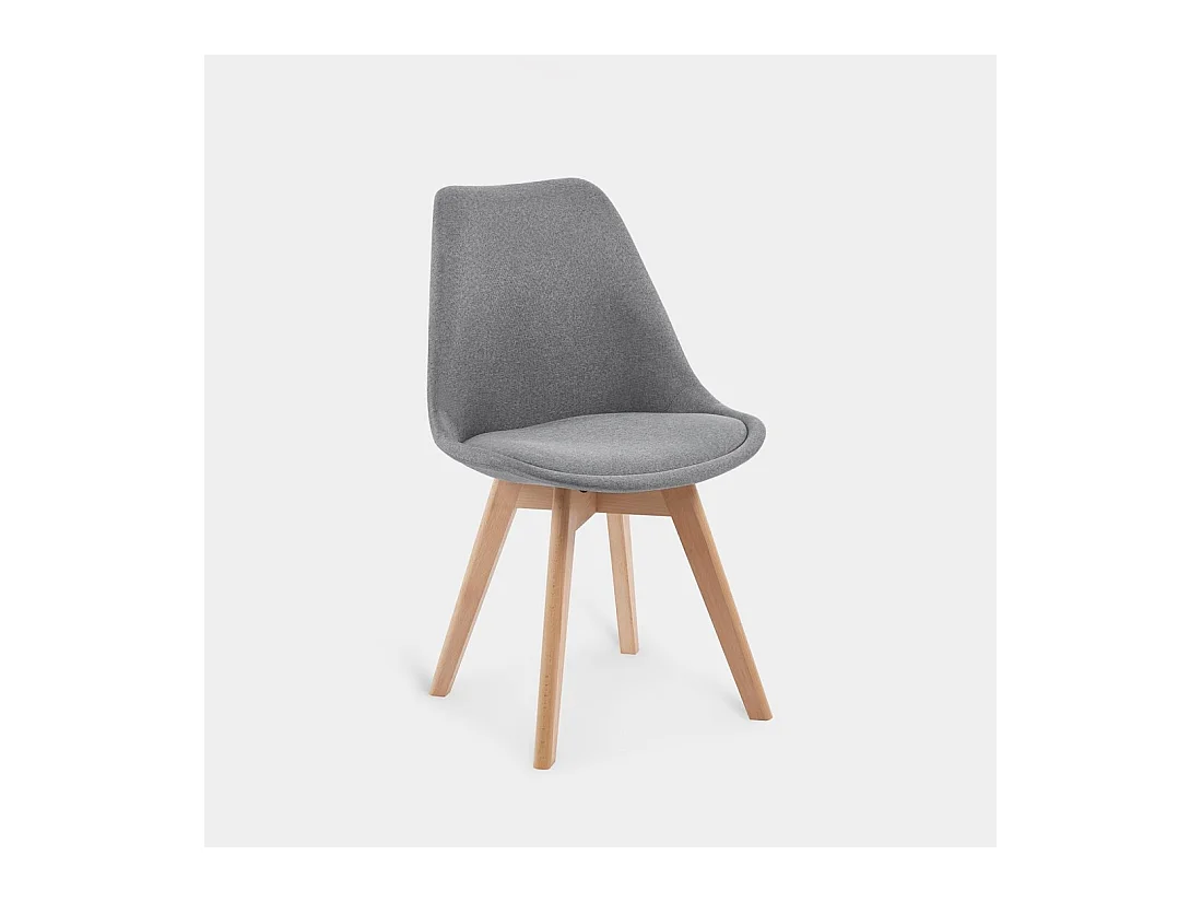 Chaise de salle à manger en tissu gris 49x82 cm-Kler