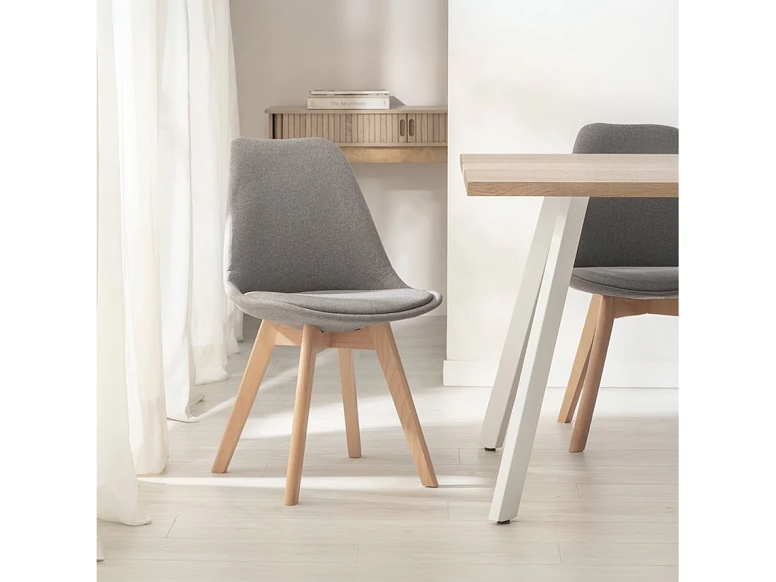 Silla de comedor de Tela Gris 82 x 49- Kler