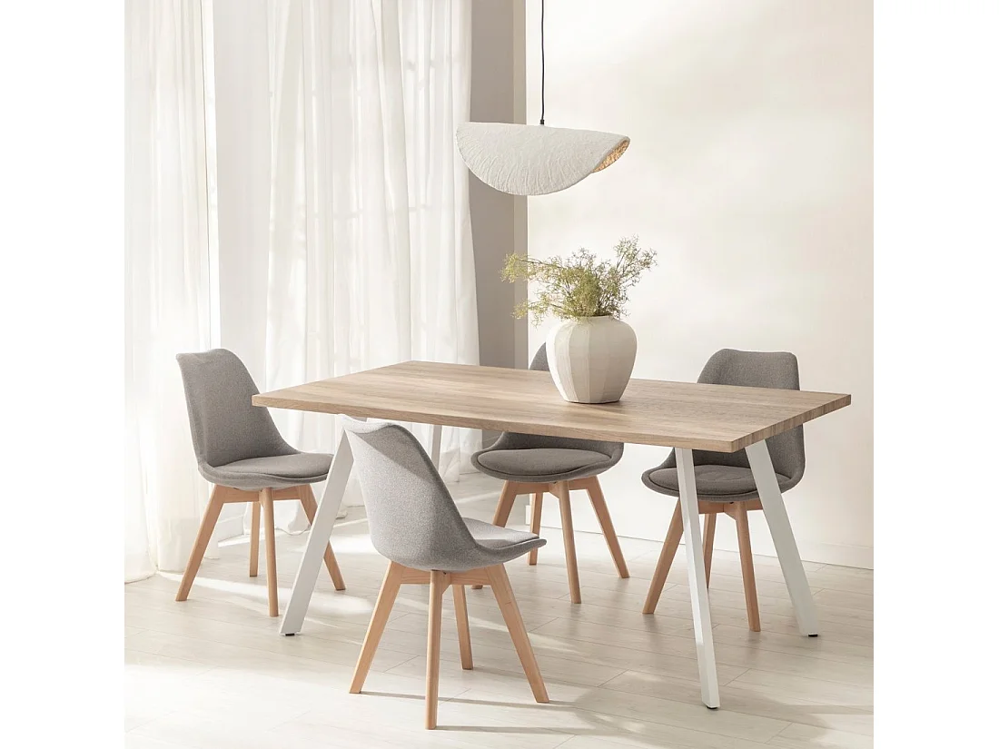 Silla de comedor de Tela Gris 82 x 49- Kler